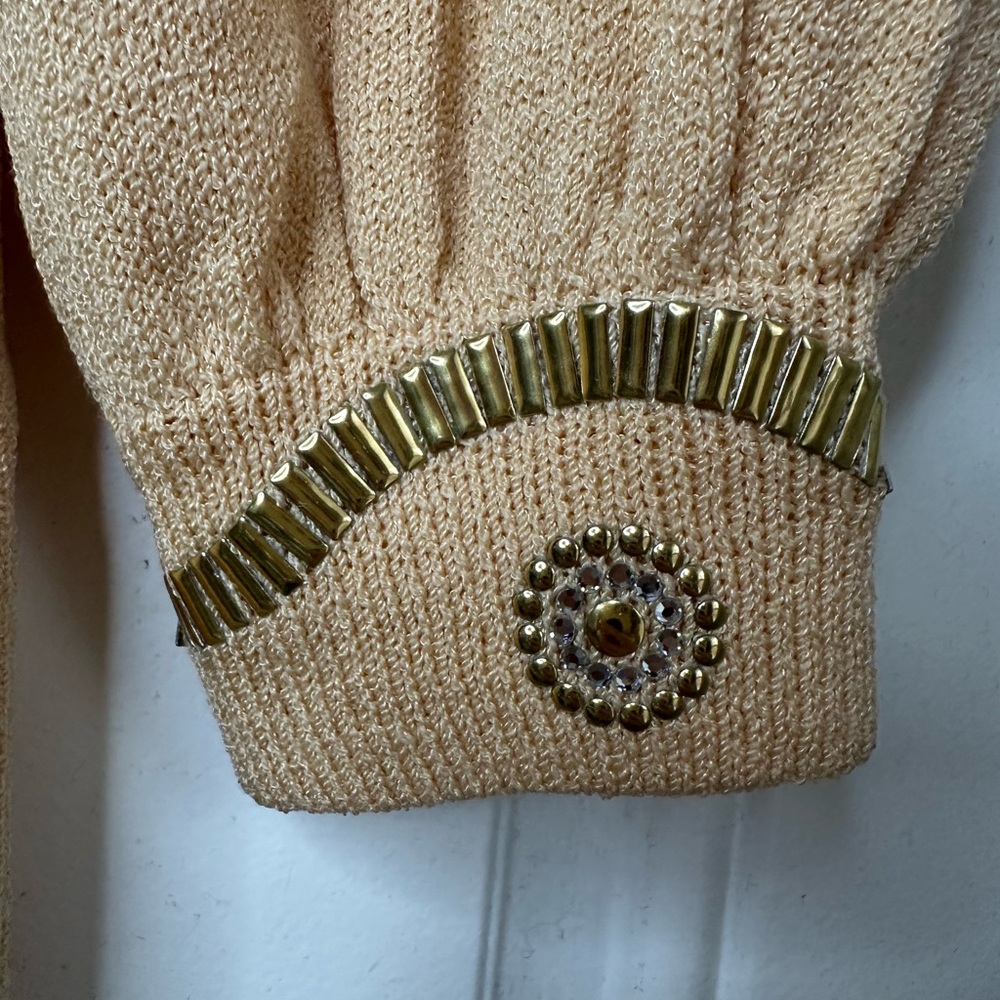 ST. John by Marie Gray size 8 knit dress v-neck studded sequin long sleeve - Picture 2 of 8
